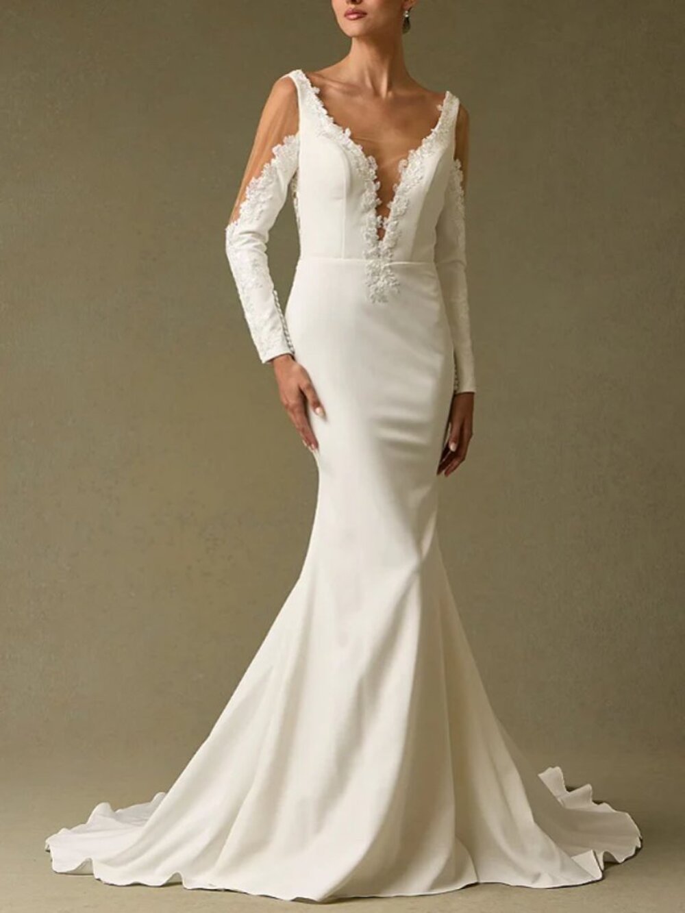 FITTED LONG SLEEVE WEDDING DRESS, NEW BRIDAL GOWN